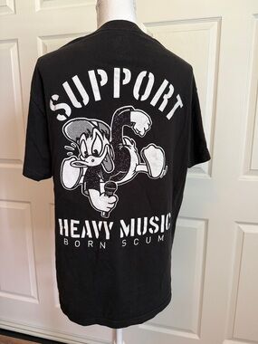 Support Heavy Music Black Graphic Tee